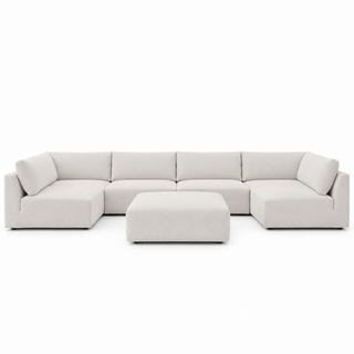 Ashley 4 Seater U Shape Sofa with Ottoman
